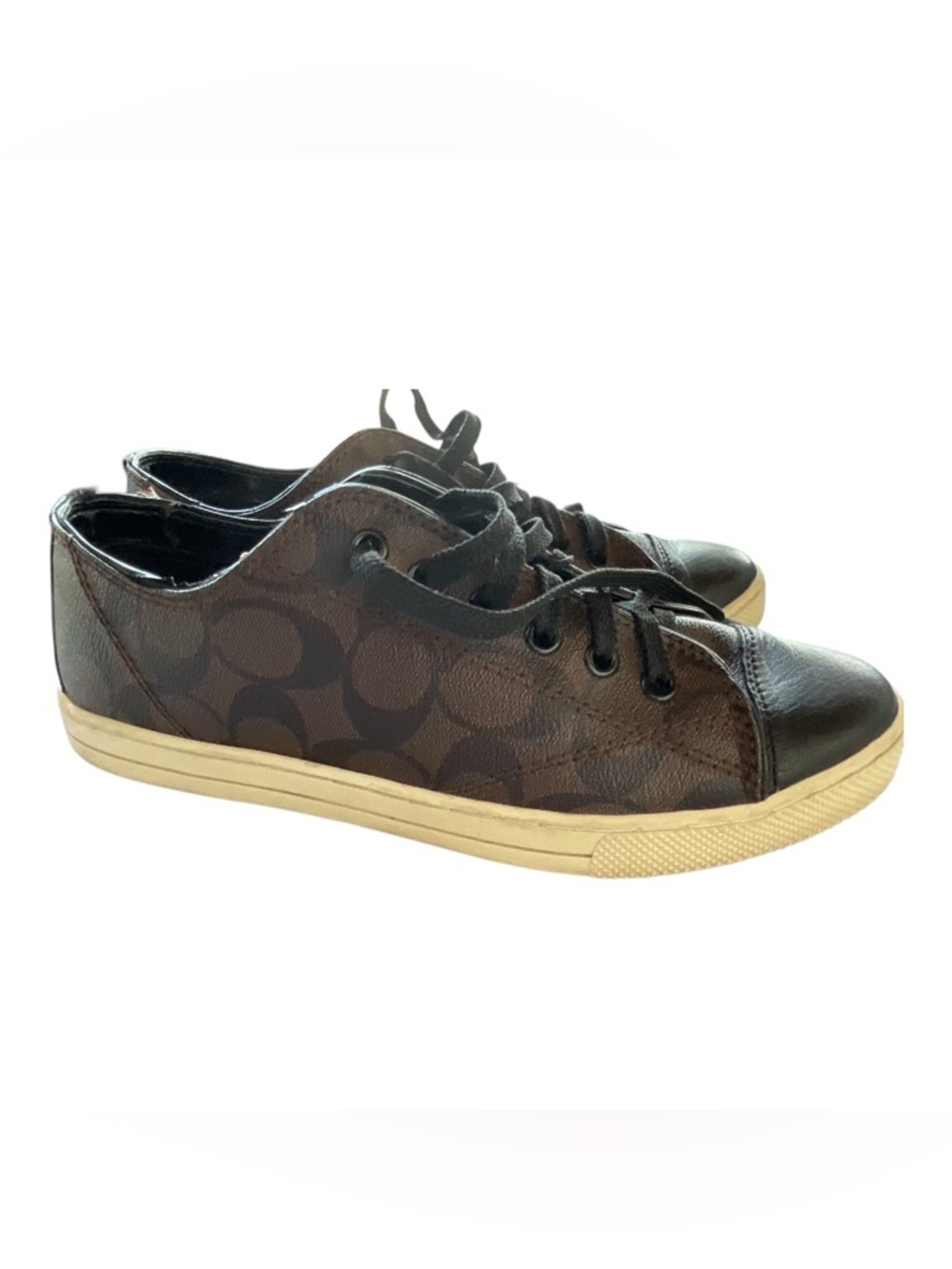 Coach Parkway Leather Signature Sneakers Brown Size 8.5B
